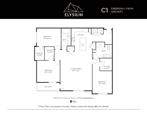 C1 Floor Plan Unit at Elysium, Phoenix, AZ