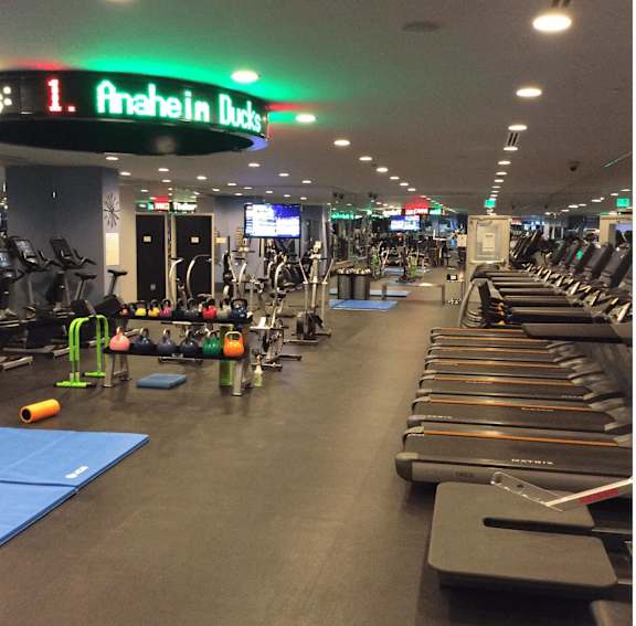 Fitness center with treadmills and training equipment at Torrey Gardens Apartments, San Diego, 92130