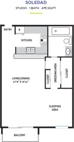 Soledad Floor Plan at Pacific Bay Club Apartments, San Diego California