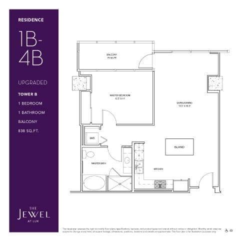 1B-4B_Upgraded Floor Plan at LUX by Garden*, San Diego