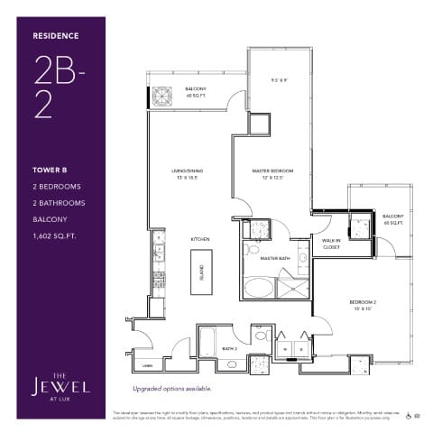 2B-2 Floor Plan at LUX by Garden*, San Diego, CA