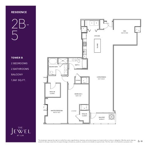 2B-5 Floor Plan at LUX by Garden*, California