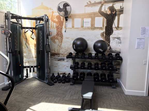 Gym at Pacific Bay Club Apartments in Bay Ho, San Diego, CA