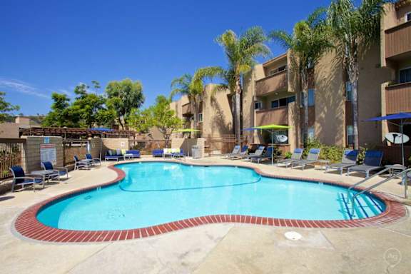 Outdoor Swimming Pool at Pacific Bay Club Apartments in Bay Ho, San Diego, CA