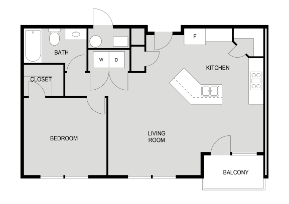 Floor Plan  a floor plan of a bedroom apartment