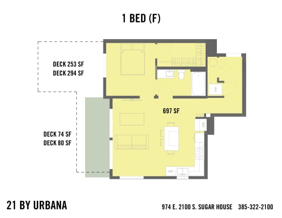Floor Plan  1 BED (1F)
