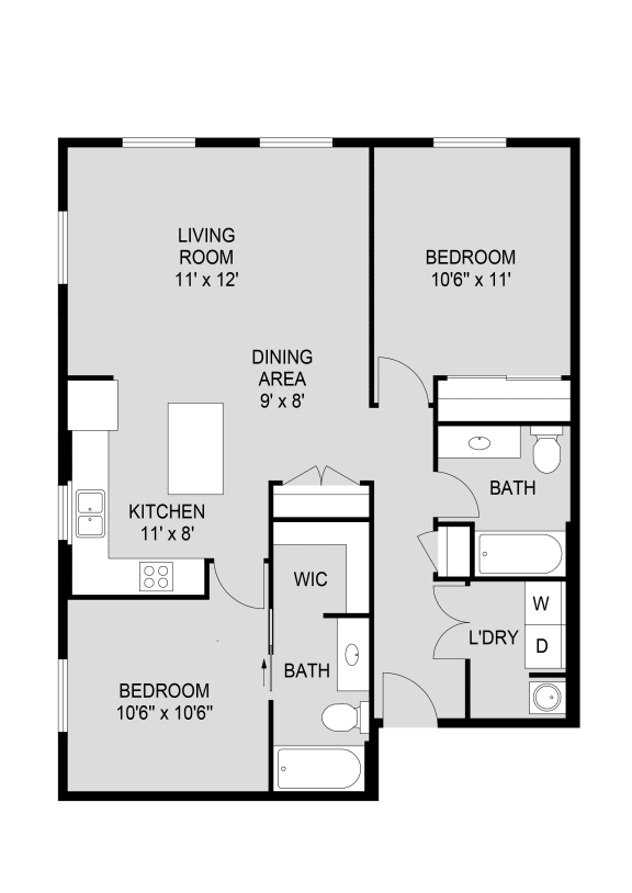 a floor plan of a small house with a bedroom and a living room