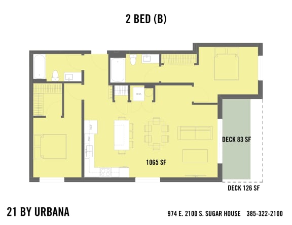 Floor Plan  2 BED (21-2B)