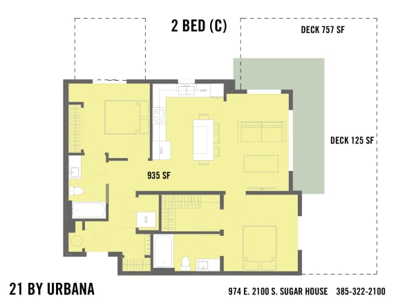 Floor Plan  2 BED (21-2C)