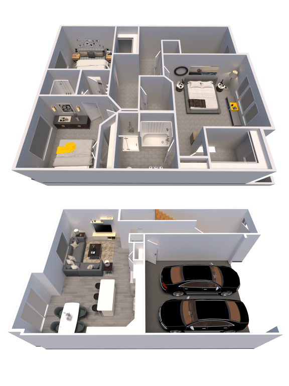 a look at the layouts of two different floor plans of a house