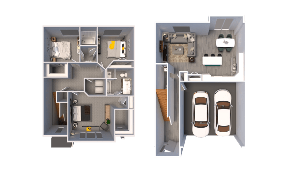 a floor plan of a house and a bedroom