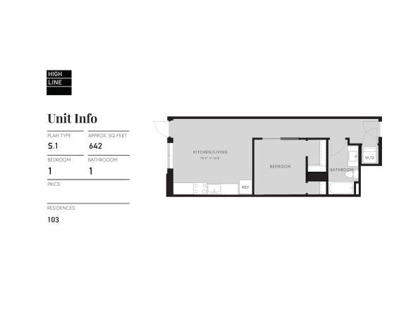 a floor plan of a unit with a bedroom and a bathroom