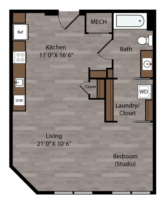 Baldwin II - 2D Floor Plan - The Flats