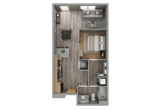 a 1 bedroom floor plan  395  385 sq ft