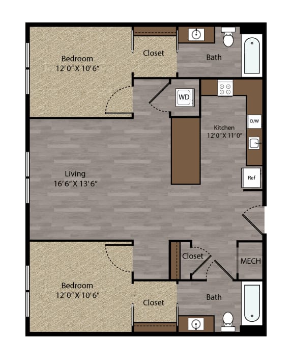 Colfax II - 2D Floor Plan - The Flats