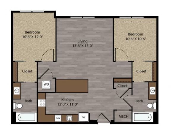 Colfax I - 2D Floor Plan - The Flats