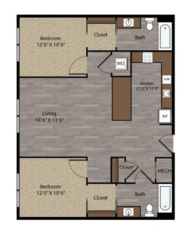 Colfax II - 2D Floor Plan - The Flats