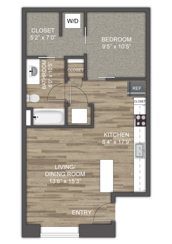 a floor plan of a living room with a kitchen and a dining room