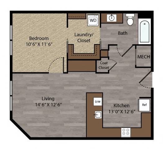 Holdredge III - 2D Floor Plan - The Flats