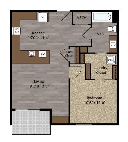 Holdredge V - 2D Floor Plan - The Flats