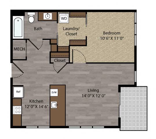 Holdredge V - 2D Floor Plan - The Flats