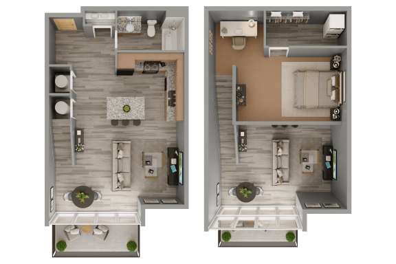 a floor plan of two different layouts of a house