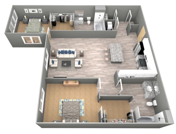 Judson I - 3D Floor Plan - The Flats