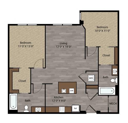 Judson II - 2D Floor Plan - The Flats