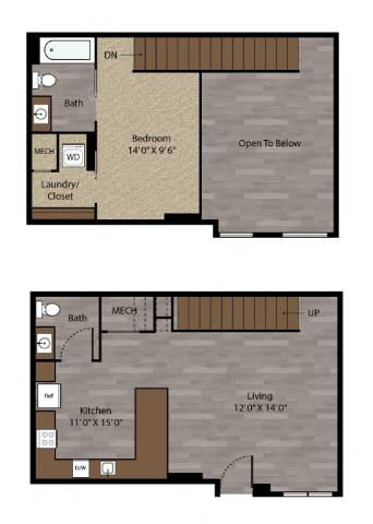 Walker - 2D Floor Plan - The Flats