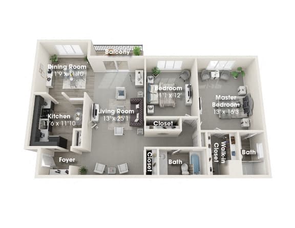 2 Bed 2 Bath Apartment