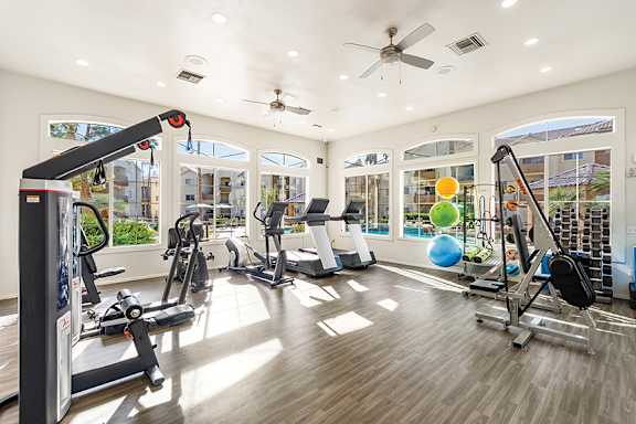 24-hour fitness center with cardio equipment  - Sonterra Apartments at Paradise Valley