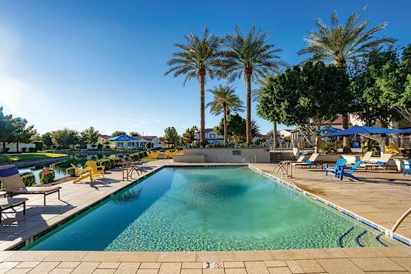 Two of three resort-style swimming pools - Almeria at Ocotillo