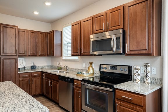 The Haven at Shoal Creek built-in microwave