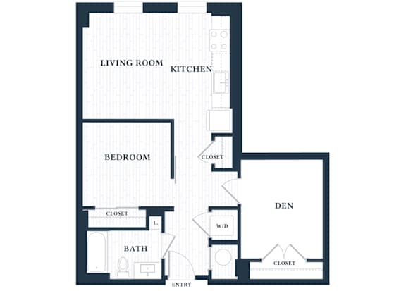0S13A - Studio - 1 Bath - Brentford at the Mile - 2D Floor Plan