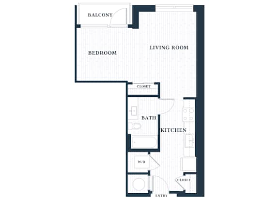 0S15A - Studio - 1 Bath - Brentford at the Mile - 2D Floor Plan