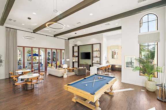 Resident clubhouse with pool table - Almeria at Ocotillo
