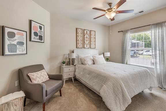 Decorative ceiling fans - Lantern Woods Apartments