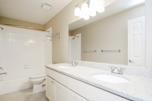 Harbor Hill Apartments double sinks bathroom