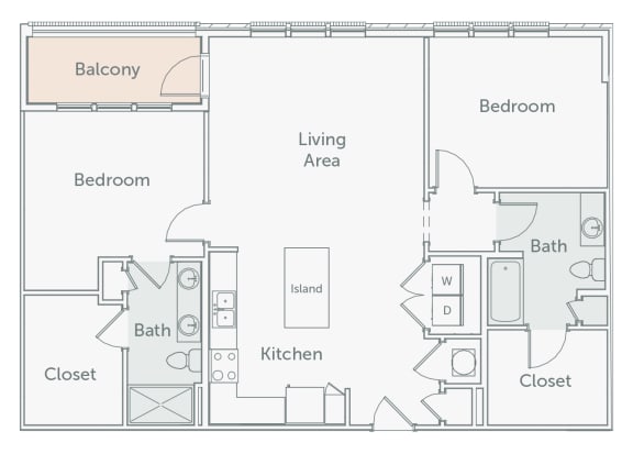 a floor plan of a unit with a bedroom and a living room
