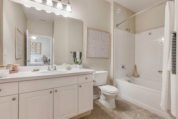 Well-lit bathrooms - Lantern Woods Apartments