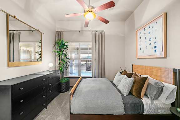 Ceiling fans with lights in bedrooms - Foothills at Old Town Apartments