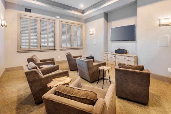 Windward Long Point Apartments - Theater with 64-inch 3-D television