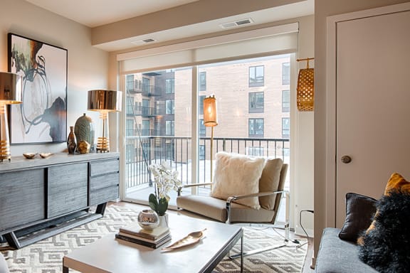 Private patio and balcony with oversized windows