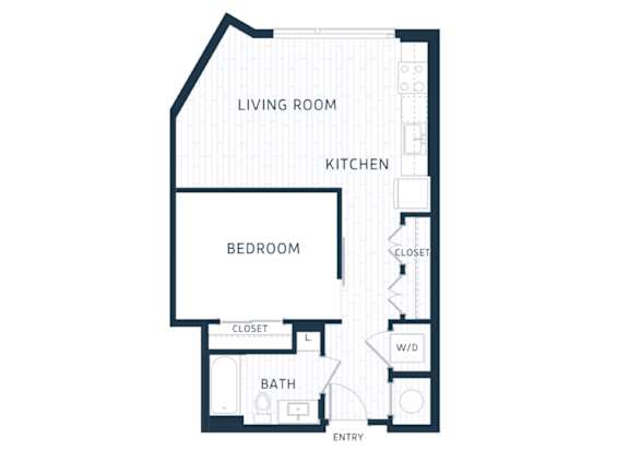 A0S1 - Studio - 1 Bath - Brentford at the Mile - 2D Floor Plan