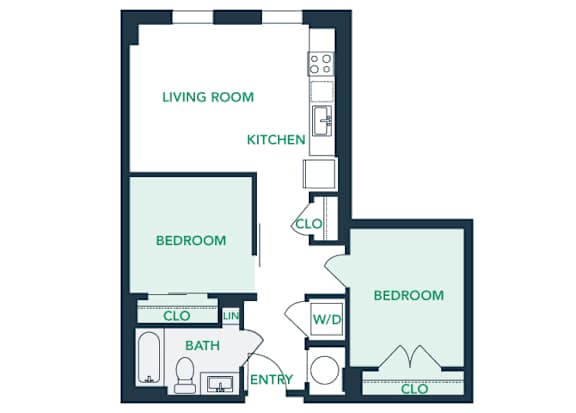 A0S7 - Studio - 1 Bath - Brentford at the Mile - 2D Floor Plan