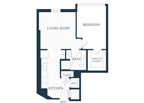 A106 - 1 Bed - 1 Bath - Brentford at the Mile - 2D Floor Plan