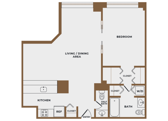 A15 - 1 Bd 1 Bath - The Broderick - 2D