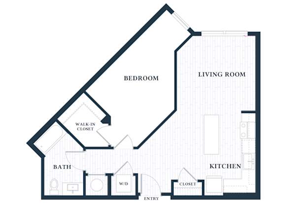 A19A - 1 Bed - 1 Bath - Brentford at the Mile - 2D Floor Plan