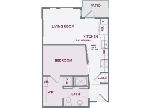 Element 25 apartments A1 1-bedroom 2D floor plan