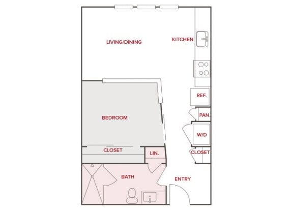Rise at 2534 - A1 - 1 bedroom 1 bath - 2D
